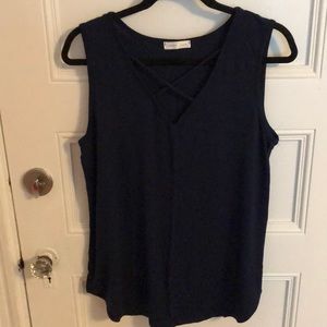 Blue Criss-Cross Tank